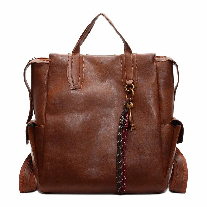 SG0613 Large Capacity Casual Women's Vintage Leather Backpacks for Laptop Pu Tote Bags for Women with Handles Custom logo