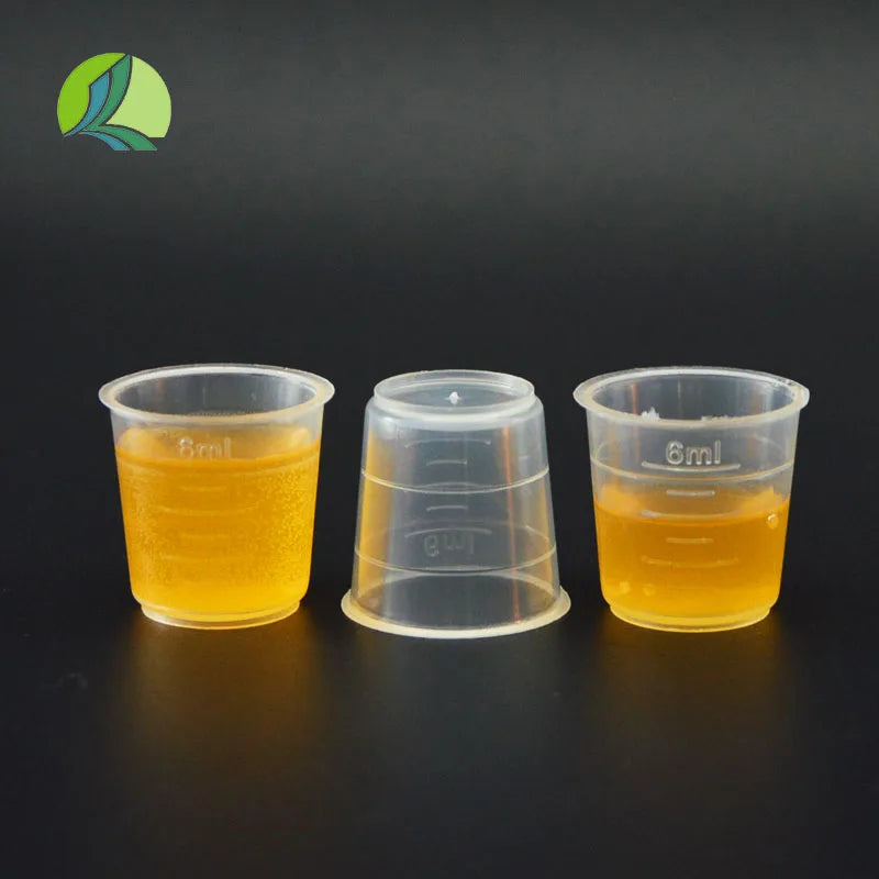 High Quality 6ml PP Transparent Plastic Liquid Collection Bottle Direct Sale Urine Sample Cup with Custom Logo Printing