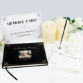 Ourwarm Printed Leather Custom in Loving Memory Funeral Guest Book Set with Picture Pocket
