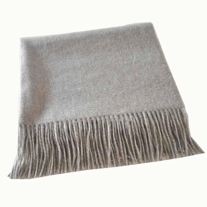 BLUE PHOENIX Luxury Winter Shawl 90% Wool 10% Cashmere Double Side Ripple Design Warm Scarf India Purse Scarf Handbags for Cold