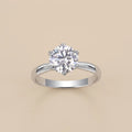 Solitaire Wedding Bands 1 CT 925 Sterling Silver VVS Diamond Moissanite 6 Prong Engagement Cathedral Set Rings for Women