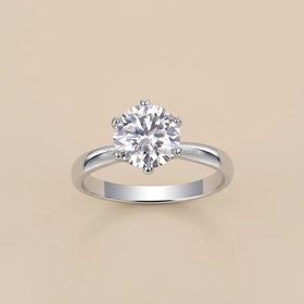 Solitaire Wedding Bands 1 CT 925 Sterling Silver VVS Diamond Moissanite 6 Prong Engagement Cathedral Set Rings for Women