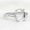 Sterling Silver 8*10mm Semi Mount Ring Empty Frame Blank Support Claws Setting S925 Base Holder Without Center Stone for Inlay