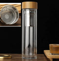 500ML Double Wall Glass Water Bottle with Bamboo Lid and Tea Infuser Business Gifts Classic Style
