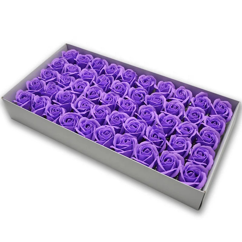 SUREMAY Artificial Rose Valentine's Day Home Decoration Purple Soap Flower Bouquets Environmentally Friendly Hand-made Gift Box