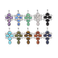 Natural Cross Quartz Crystal Stone Pendant Gemstone Healing Chakra Reiki Charms for Diy Jewelry Making Send Free Chain