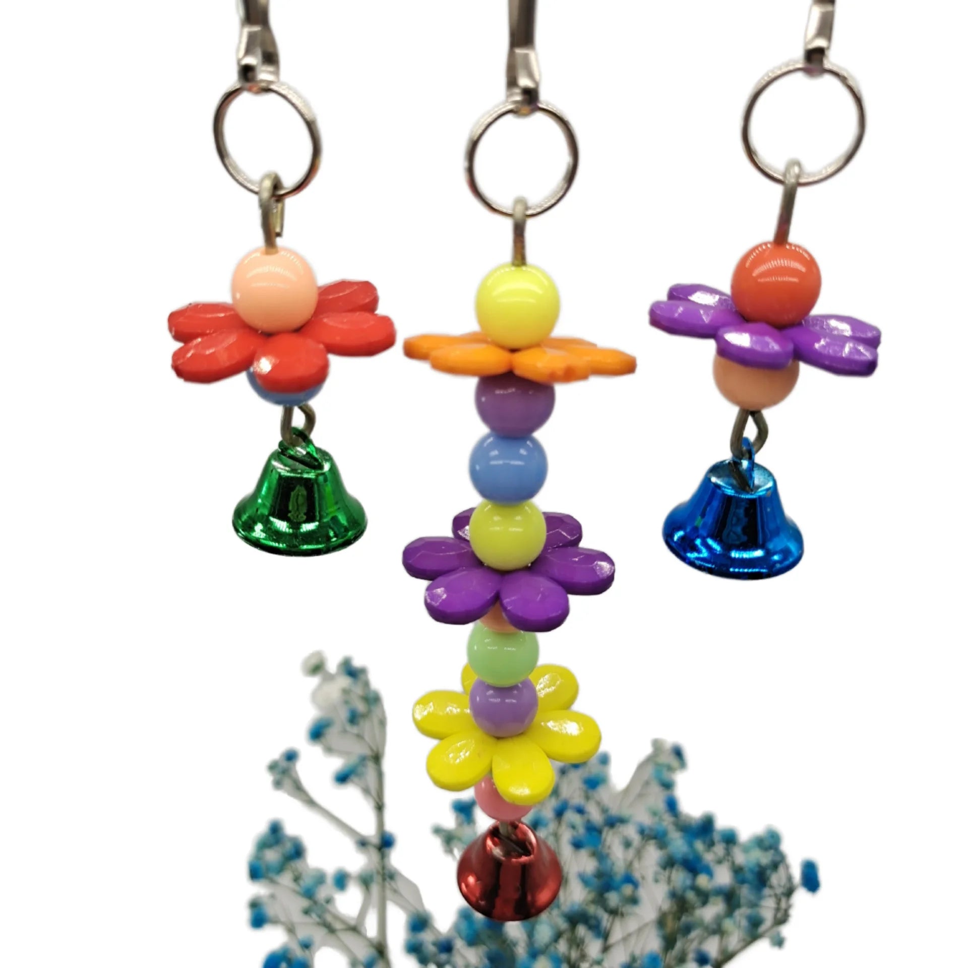 Durable Wood Bird Toy Ladders with Simple Bell String Soft Chewable Swing for Parrots Small Animals in Bag Packaging