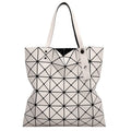 Versatile Folding Geometry Silver Diamond Rhombus Patchwork Bag Fashion Women Pu Geometric Handbag