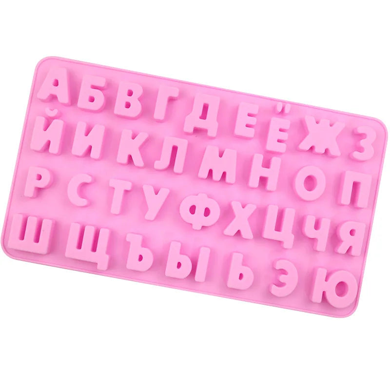 Saffron New Russia Letters Silicone Mold Russian Alphabet Baking Mold for Cake Candy Chocolate