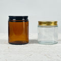 Manufacturer Low Price Scented Storage Amber Glass Candle Jar With Aluminum Lid Face Cream Container 100ML 4OZ