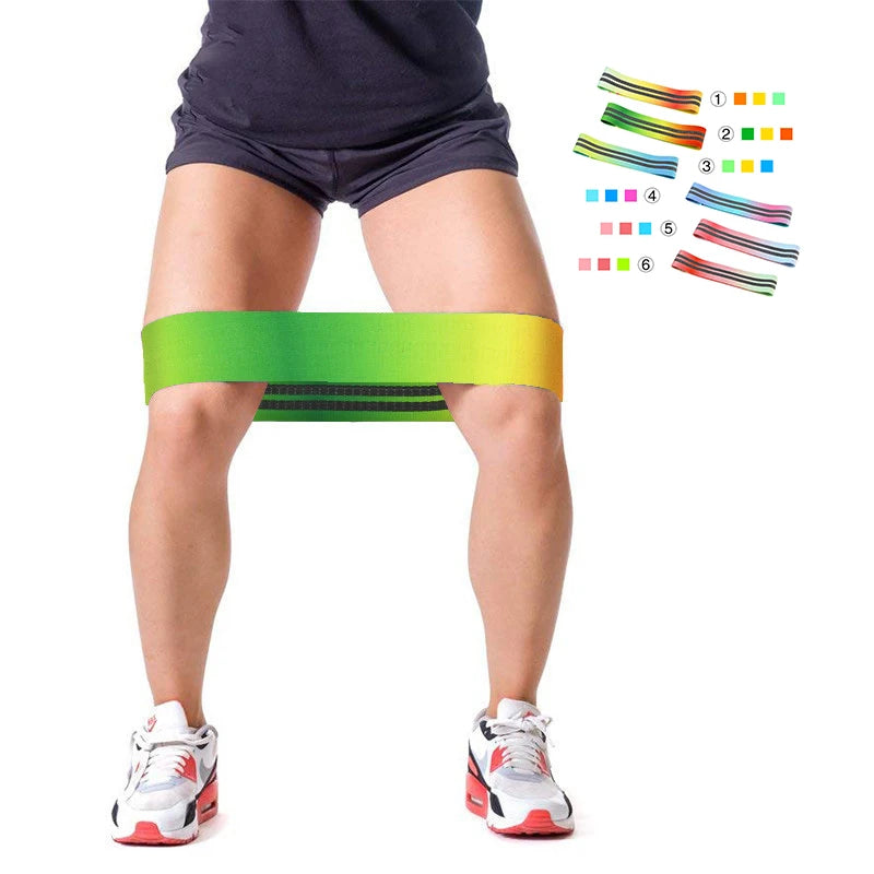 Indoor Gym Strength Squat Booty Thigh Muscle Training Iridescent Colorful Free Roll Washable Yoga Loop Resistance Band Straps