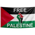 Custom Logo Palestinian Flag 3x5 ft Satin Nylon Polyester Brass Loop Double Stitches Pennant Style for Freedom Day World Flag