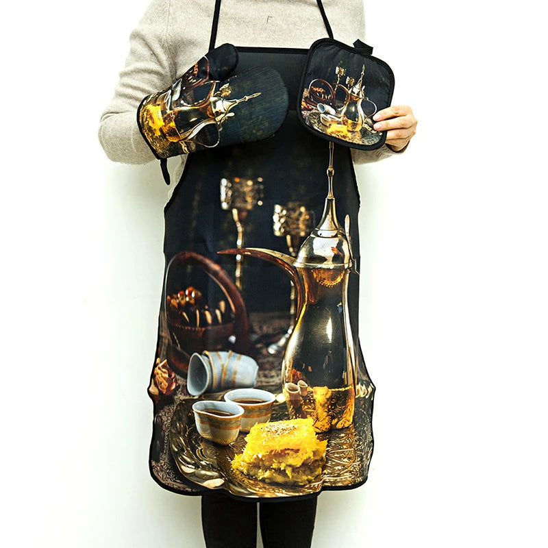 2023 Adjustable Adult Chef Kitchen Aprons Eid Mubarak Ramadan Mubarak Decoration for Cooking Baking Ramadan Apron