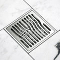 HOMEDEC Hot Sale Modern Chrome Plated 100*100mm Solid Brass Strainer Bathroom Square Floor Drain Removable Cover 5 Year Warranty