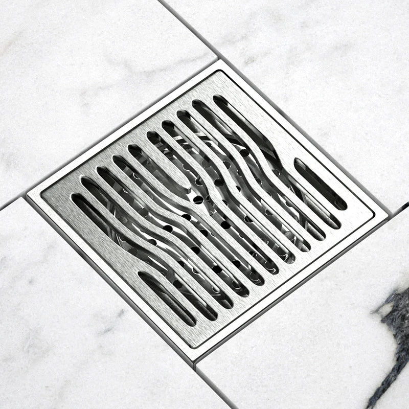 HOMEDEC Hot Sale Modern Chrome Plated 100*100mm Solid Brass Strainer Bathroom Square Floor Drain Removable Cover 5 Year Warranty