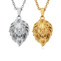 In Stocks-Solid Lion Head Pendant Necklace 18K Real Gold Plated Stainless Steel IP Animal Lion Chain for Men Hot Spot Wholesale