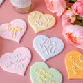 Saffron Love Heart Cookie Cutters for Valentine Day Acrylic Embosser Board Fondant Mold for Baking Heart-Shaped Cookies