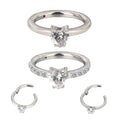 New G23 ASTM F136 Titanium Prong Set Heart CZ Clickers Hinged Segment Ring Nose Rings Earrings Piercing Jewelry