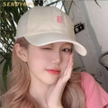 New Style Spring Summer Cotton Baseball Cap Solid Color Letter B Casual Sunhat Fashion Women Hats