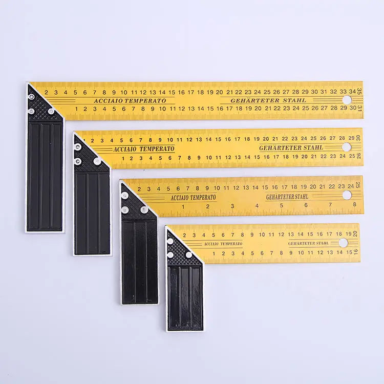 Good Quality 6 Inches 90 Degree Carpenter Angle Square Try Square Yellow DIY OEM Aluminum Iron 3-Year Warranty CJTOOL Model