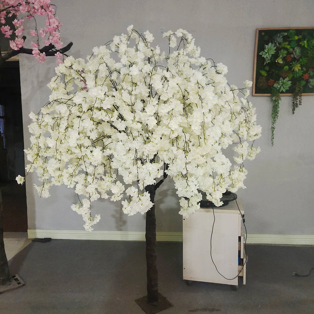 Wholesale Wedding Centerpieces Decoration Small Table Greenery Trees Artificial White Cherry Blossom Tree