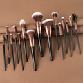 15 Pcs  Black Wooden Handle Custom Logo Vegan Natural Hair Foundation Blush Concealer Makeup Brushes