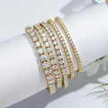 Starsgem Ready to Ship Yellow Gold Plated Bracelets 3mm 4mm 5mm 6mm Round Silver Tennis Moissanite Bracelet