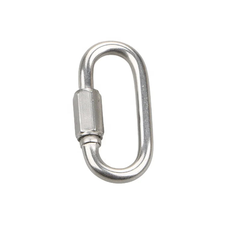 Rigging Hardware SS316 5/16" Carabiner Chain Connectors Oval Quick Link with a Screw Gate