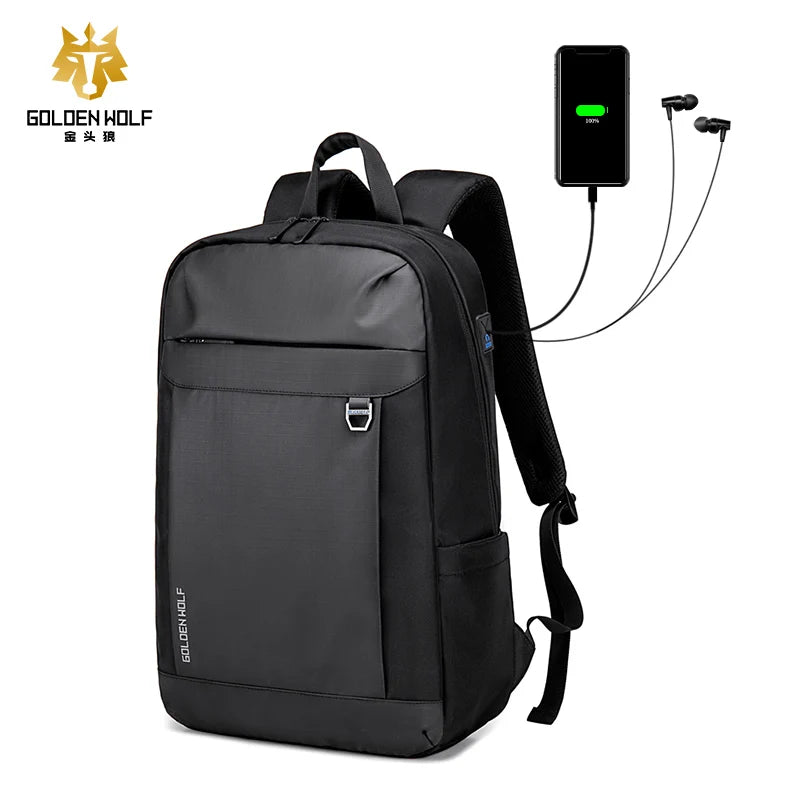 Golden Wolf Wholesale Low MOQ Wholesale Boys Fashion Waterproof Large School Travel Laptop Backpack 15.6"