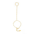 High-End Stainless Steel Bead Hand Chain Tassel Bracelet Ring Dainty Zirconia Fashion Style Jewelry for Women