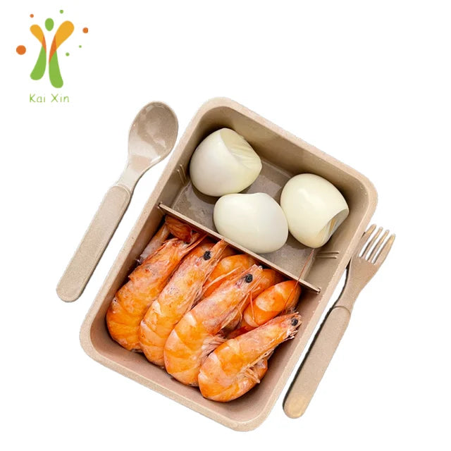 New Product Compostable Food Container Dinnerware Sets Rice Husk Lunch Box