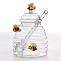 Hot Selling Wholesale Honey Jars With Stirring Rod and Lid Unique clear Honey Dispenser Small Glass Jars for Honey