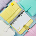 GF PU Leather Budget Planner Macaron Candy Color A5 A6 6 Ring Binder Notebook Loose Leaf Journal for Office School Planning