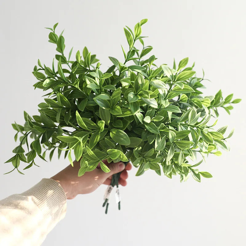 Factory Wholesale Artificial Vanilla Leaves Green Plant for Home Wedding Party Decoration