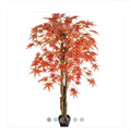 Eco-Friendly High Simulation 6ft Wooden Single-Piece Decorative Artificial Maple Tree Fabric Leaves Plastic Pot for Weddings