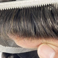 Stock 8x10 Q6 Lace Men Toupee Natural Hairline Thin Skin Base Indian Virgin Human Hair Replacement System Ready to Ship Unit