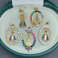 Wholesale Custom Crystal Zircon Pendants Religious Virgin Charms for Jewelry Making Necklace Bracelet