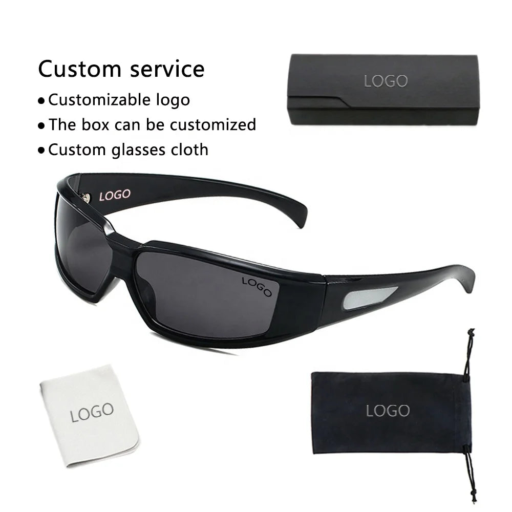 Y2K Style Sunglasses Fashion Woman UV400 Future Retro Custom Logo Man Sunglasses