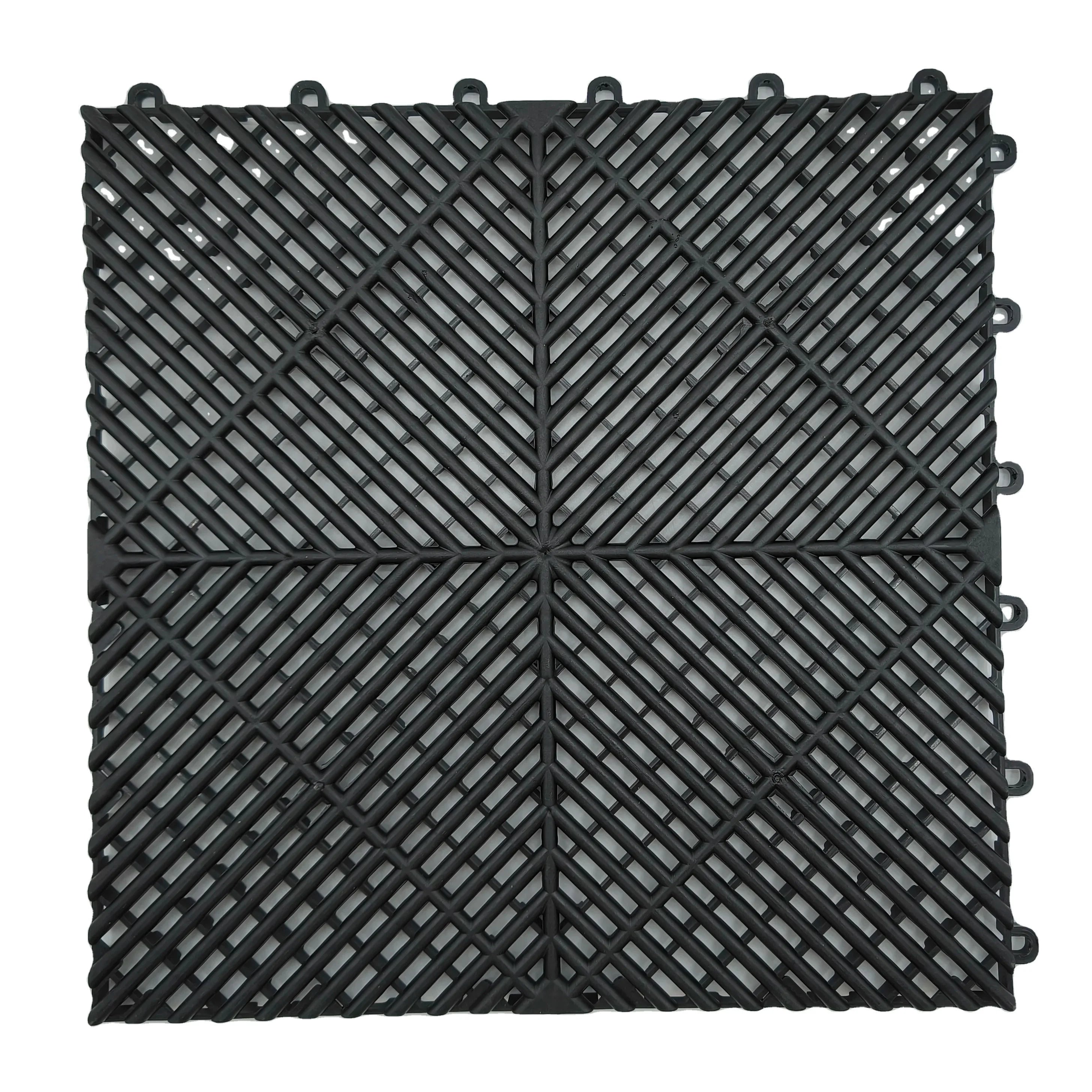Wholesale Interlocking Anti-Slip PP Garage Floor Tiles Modular Car Garage Carpet Mat for School and Car Wash Drain