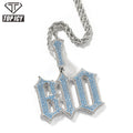 Personalized Blue 5A Zircon Custom Name Necklace 18K Gold Plating Initial Name Pendant Jewelry Custom Jewelry Diy Pendant