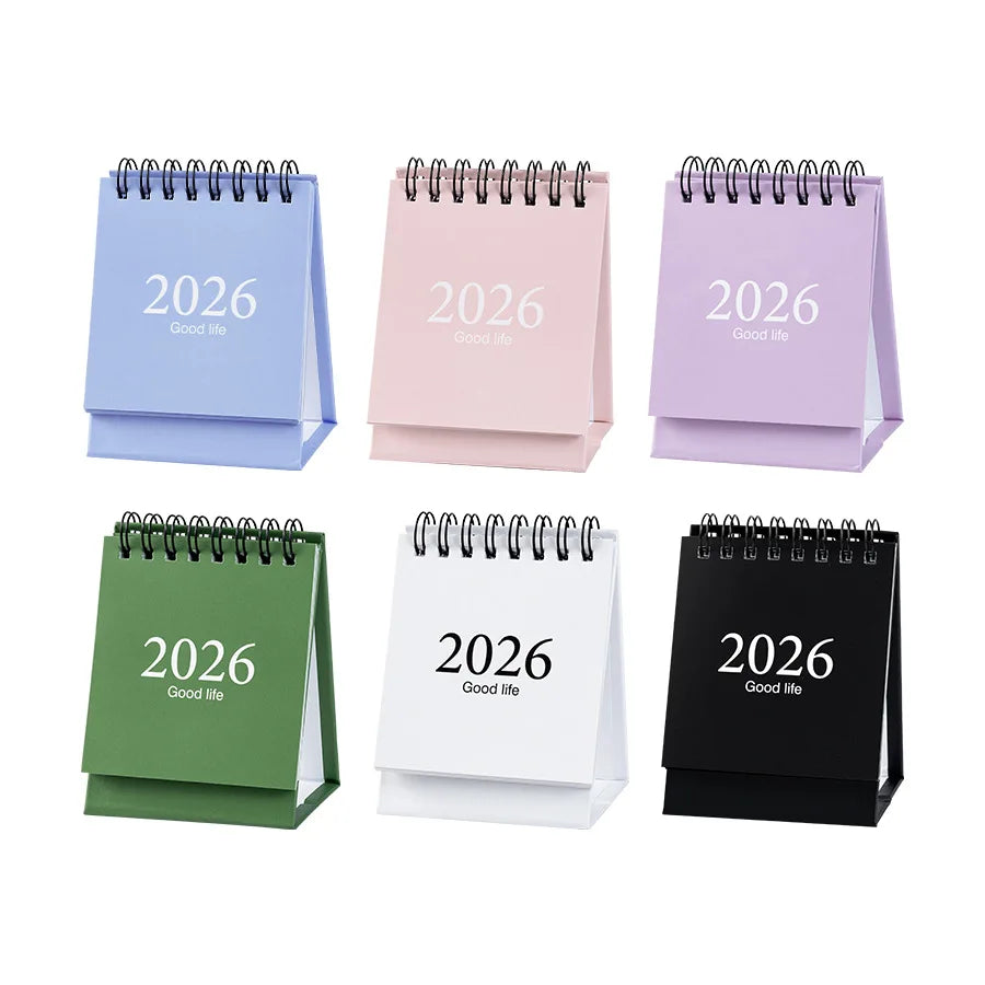 Wholesale Fashion Office Business Gifts English Spiral Mini Desk Calendar 2026