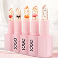 Long Lasting Change Colors Crystal Flower Jelly Lipstick Flower Lip Balm Changing Moisturizer Magic Temperature Color Organic