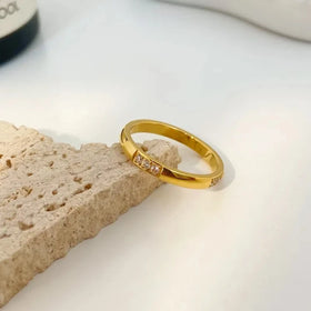 Minimalist Micro Set 12 Diamond Titanium Steel Rings for Women 18k Gold Non Fading Couple Ring Fashion Jewelry