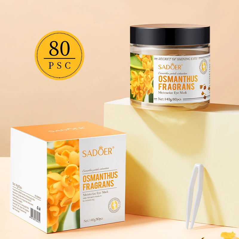 OEM ODM SADOER Private Label Organic Eye Patches Osmanthus Moisturizer Anti-wrinkle Under Silk Eye Mask