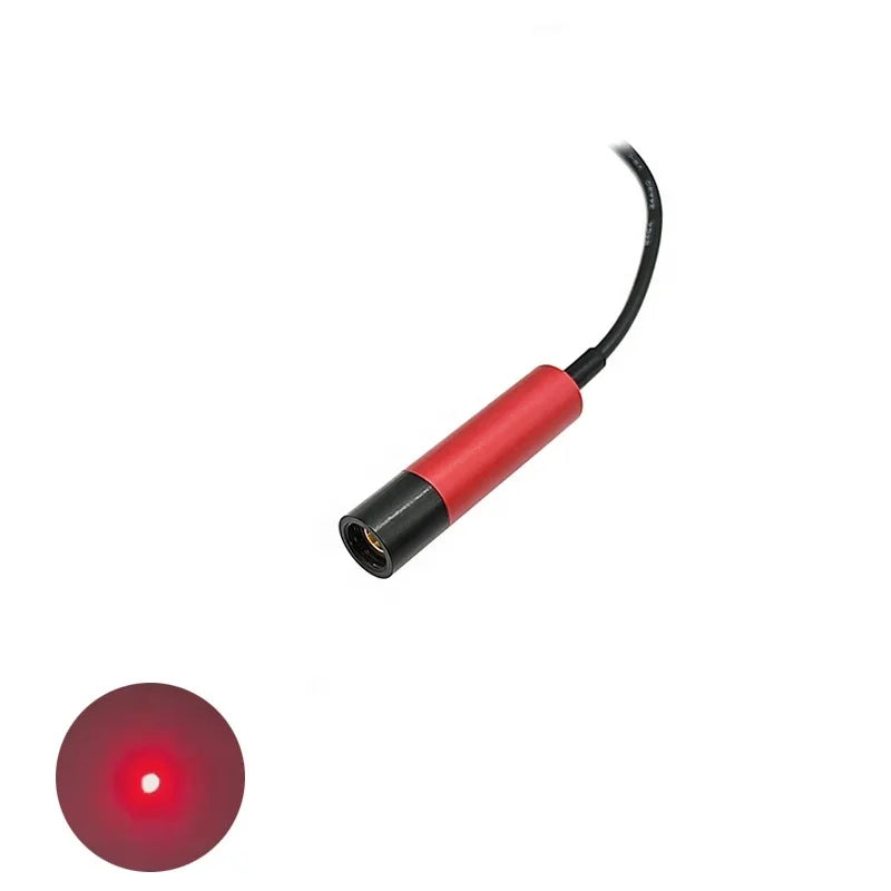 Hot Selling Compact Adjustable Focusing D12mm 650nm 200mW Glass Lens Red Dot Laser Module With Power Supply Industrial Grade