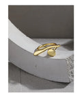 VIANRLA Adjustable Ring Sterling Silver 925 Open bar Ring for Women