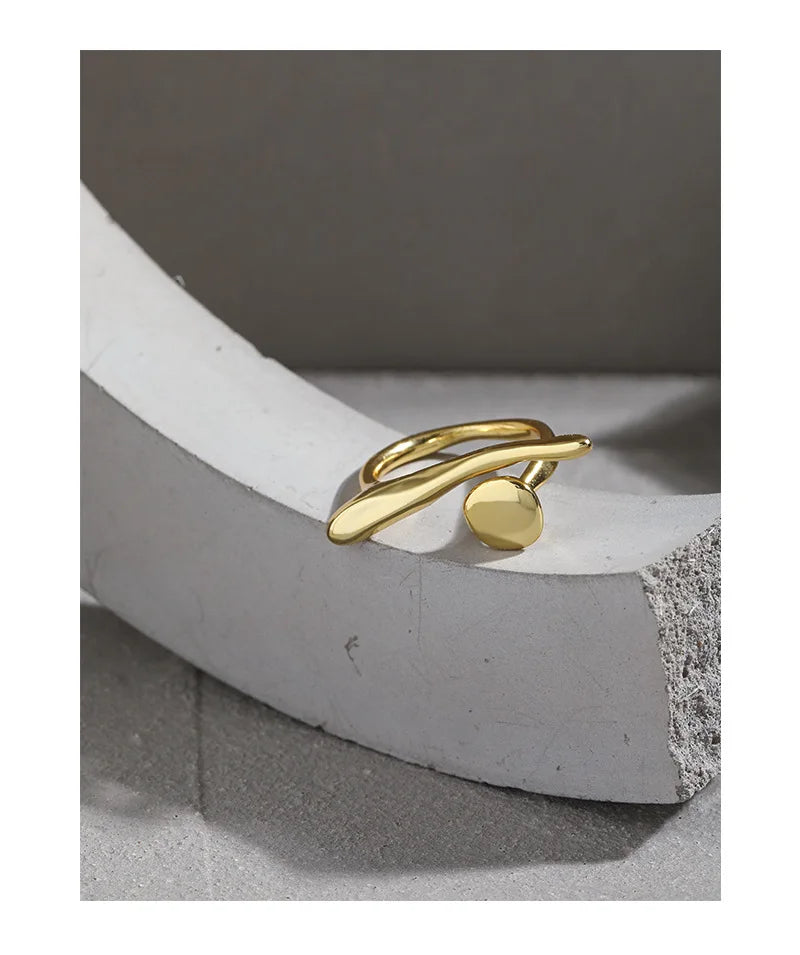 VIANRLA Adjustable Ring Sterling Silver 925 Open bar Ring for Women