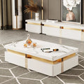 YSS Newest Living Room White Mirrors Coffee Table Gold Stainless Steel Accent Table Square Center Table for Home Hotel