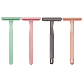 ENMU Beauty Laser Logo 89g Lightweight Brass Handle Stainless Steel Blades Classic Double Edge Men's Safety Razor for Face Body