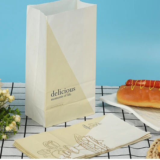 Eco-Friendly Biodegradable Stand Zipper Pouch White/Brown Kraft Paper with Wax Coating Food Cake Stand Logo Product Acceptable